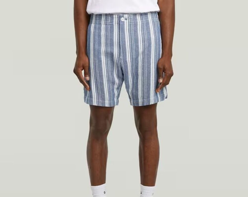 G-Star Raw Shorts Mens Size 33 Blue Stripe Resort Short Summer Dobby $140